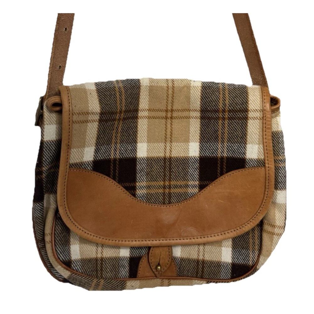 Heritage Country Plaid Canvas Shoulder Bag Vintage England Boho Nova Check